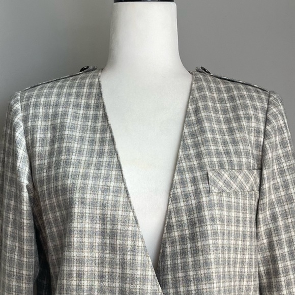 Custom Tailored Handmade Plaid Double Breasted Wool Blazer - M - Picture 4 of 16